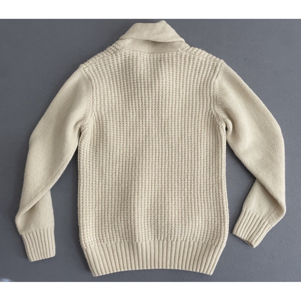 Daniele Blasi Women M Wool Sweater Cream Cable Chunky Knit Shawl Neck Italy Warm - Picture 10 of 11
